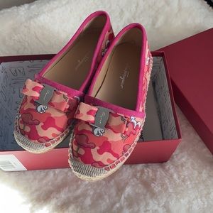 Salvatore Ferragamo Kids Pink Camouflage Espadrille Flats